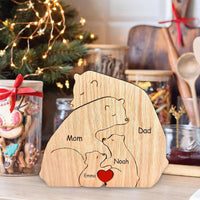 Thumbnail for Family Puzzle – Cadeau personnalisé pour la fête des Mères avec une famille d'oursons