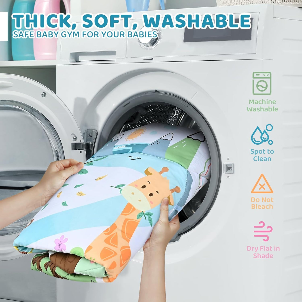 SensoryHaven – 8-en-1 Croissance & Jeu – Tapis de jeu pour bébé