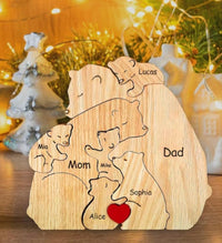 Thumbnail for Family Puzzle – Cadeau personnalisé pour la fête des Mères avec une famille d'oursons
