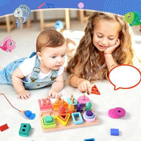 Thumbnail for Pêche colorée - Créatif et éducatif - Jeu de pêche en bois