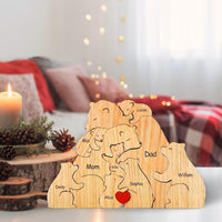 Thumbnail for Family Puzzle – Cadeau personnalisé pour la fête des Mères avec une famille d'oursons