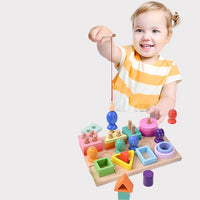 Thumbnail for Pêche colorée - Créatif et éducatif - Jeu de pêche en bois