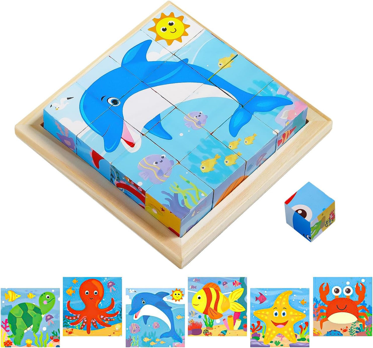 CubePuzzle – Ludique et éducatif – Puzzle en blocs de bois 3D