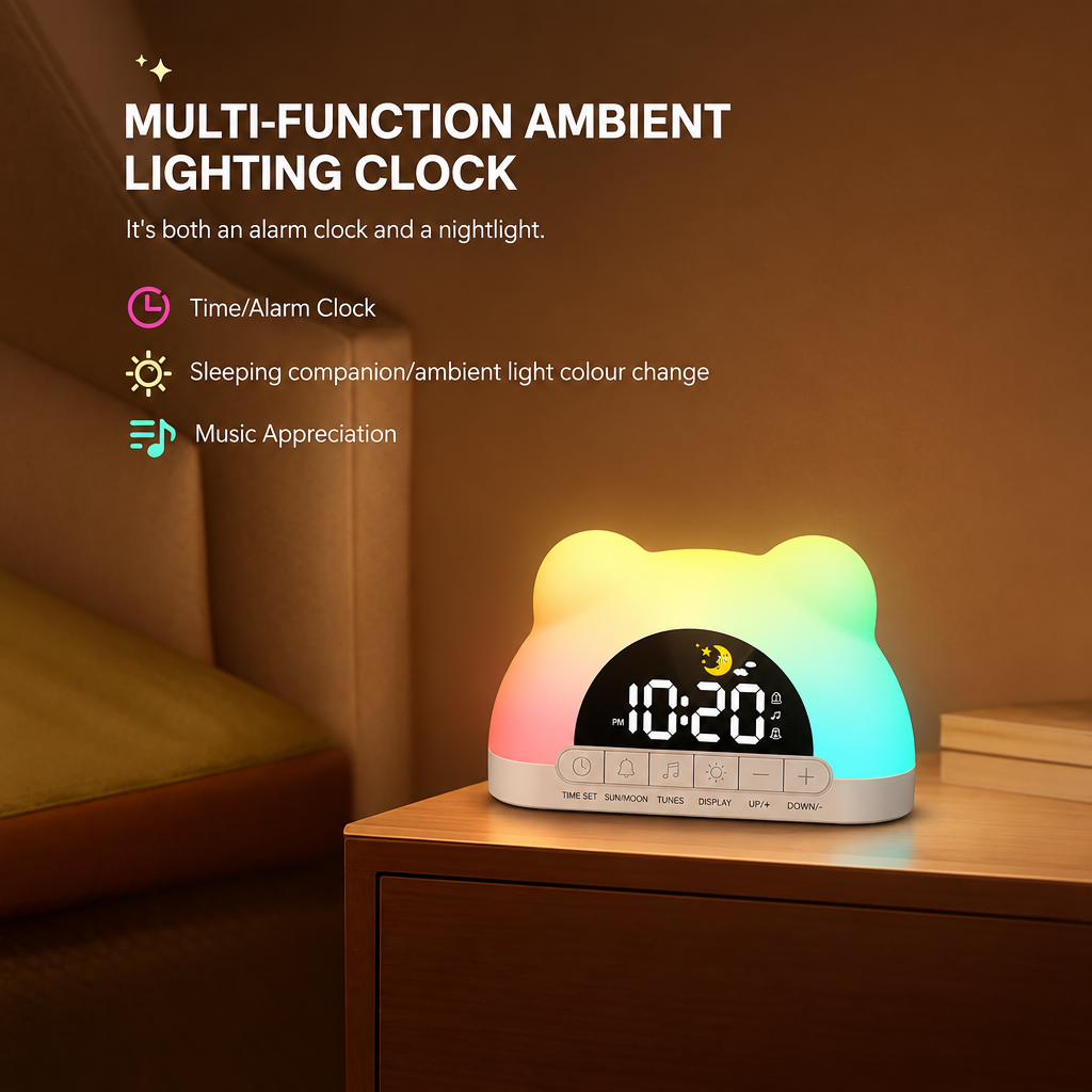 TinySunrise – Douce et fonctionnelle – Réveil numérique avec lumière simulant le lever du soleil