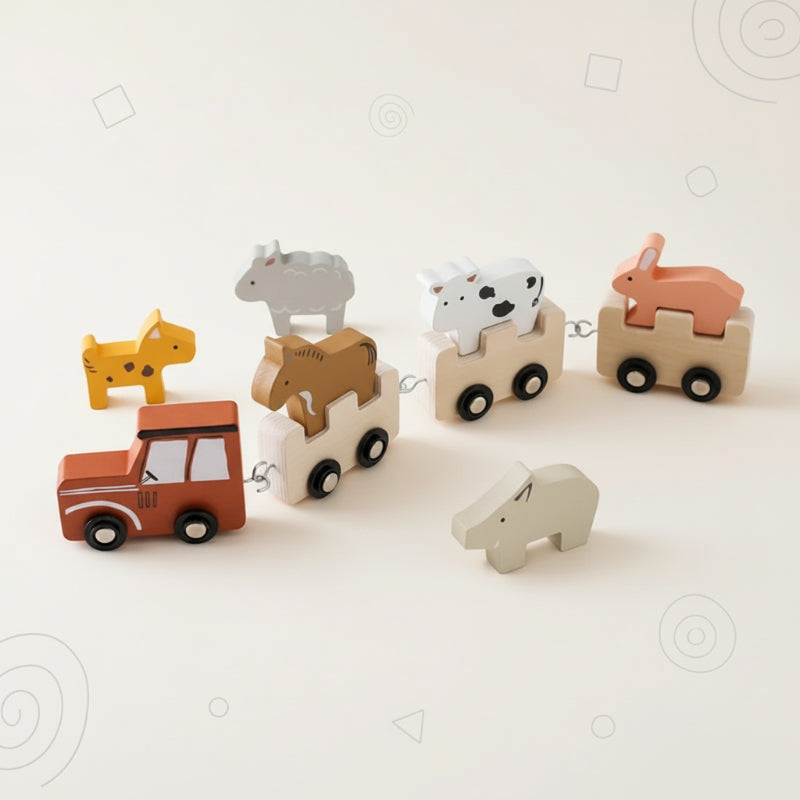 TrainCount –  Classique et éducatif – Train Montessori en bois