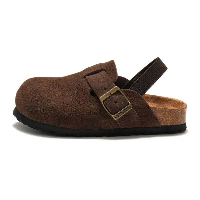 LittleWalk – Confortables et tendance – Sandales sabots en daim