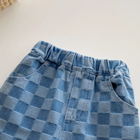 Thumbnail for DenimCheck – Confortable et tendance – Pantalon pour enfant à motifs carrés