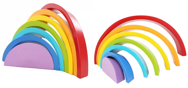 Woods™ - Jouets Montessori - Arc-en-ciel en bois