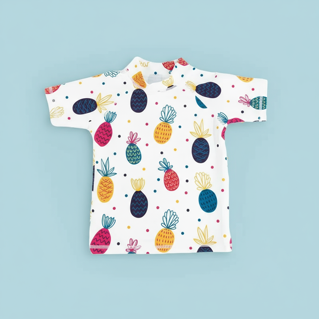 SunnyGuard – Été & Protection – T-shirt de bain anti-UV à manches courtes pour enfants