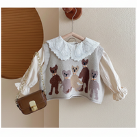 Thumbnail for PrettyLayers – Mignon et élégant – Ensemble 3 pièces pour fille comprenant une jupe, un chemisier et un gilet en maille