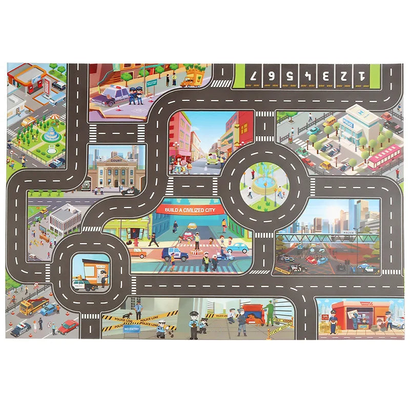 Car Adventure Magic City Playmat™ - Tapis de Jeu Ville et Circulation !