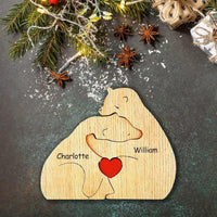 Thumbnail for Family Puzzle – Cadeau personnalisé pour la fête des Mères avec une famille d'oursons