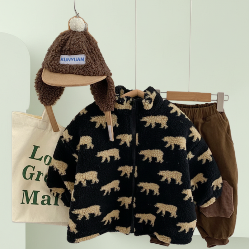 Mini Fashion  – Extra doux et chaud – Gilet polaire oursons