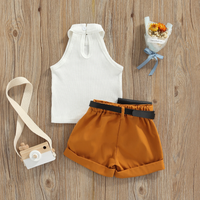 Thumbnail for MiniFashionista – Élégance et tendances – Ensemble pour filles comprenant un haut, un short et un sac banane