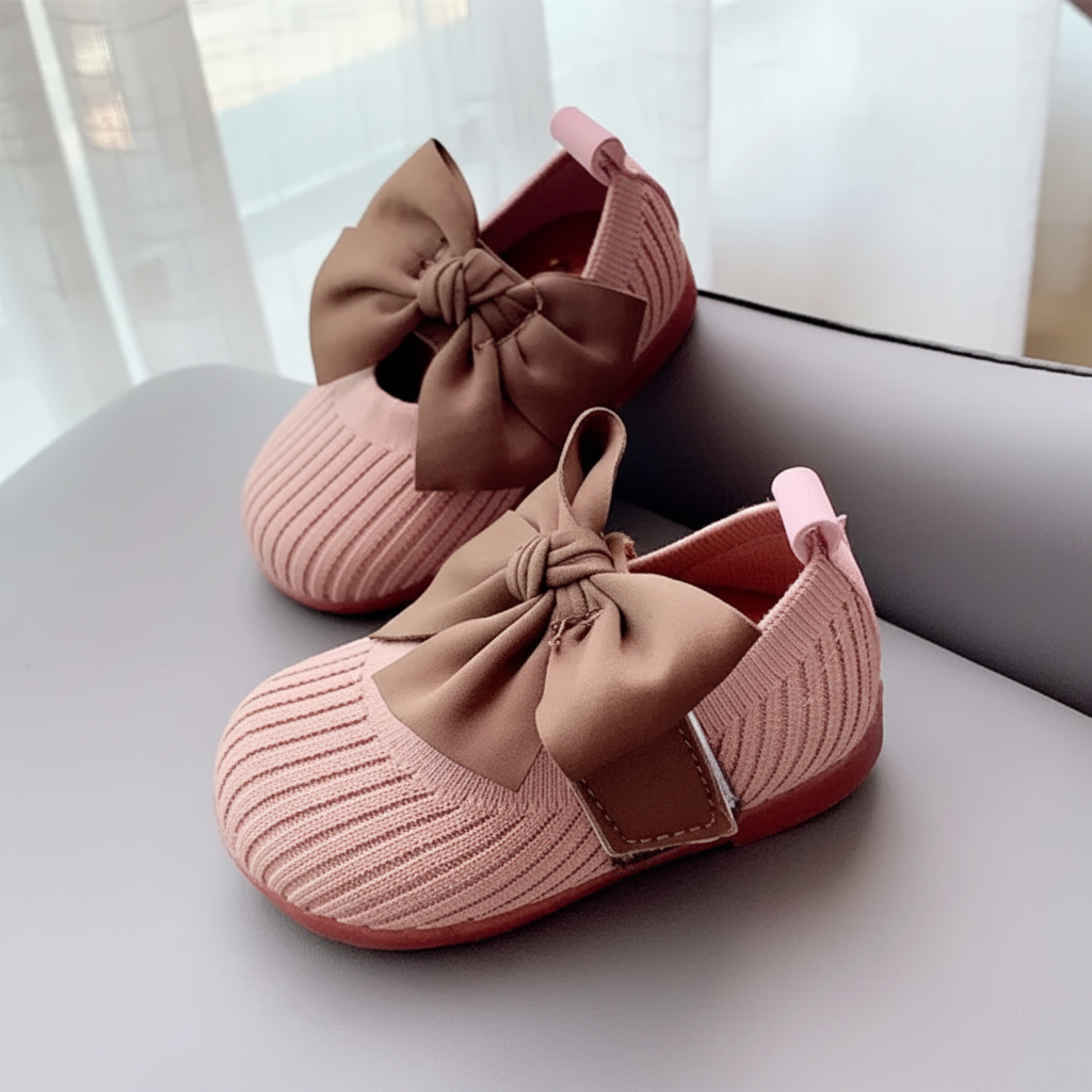 SweetBow – Mignon et pratique – Chaussons de bébé tricotés avec un nœud papillon