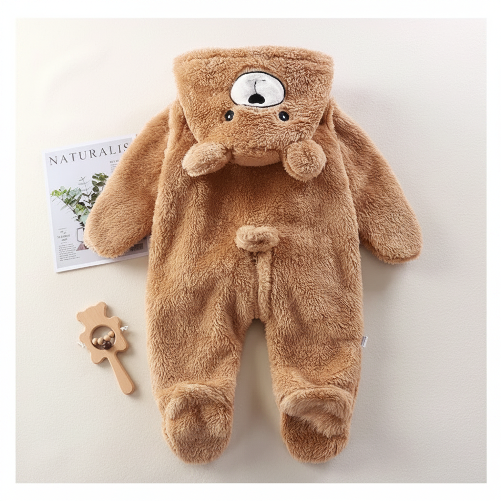 CozyBear – Doux et chaud – Combinaison pour bébé avec capuche à motif animalier