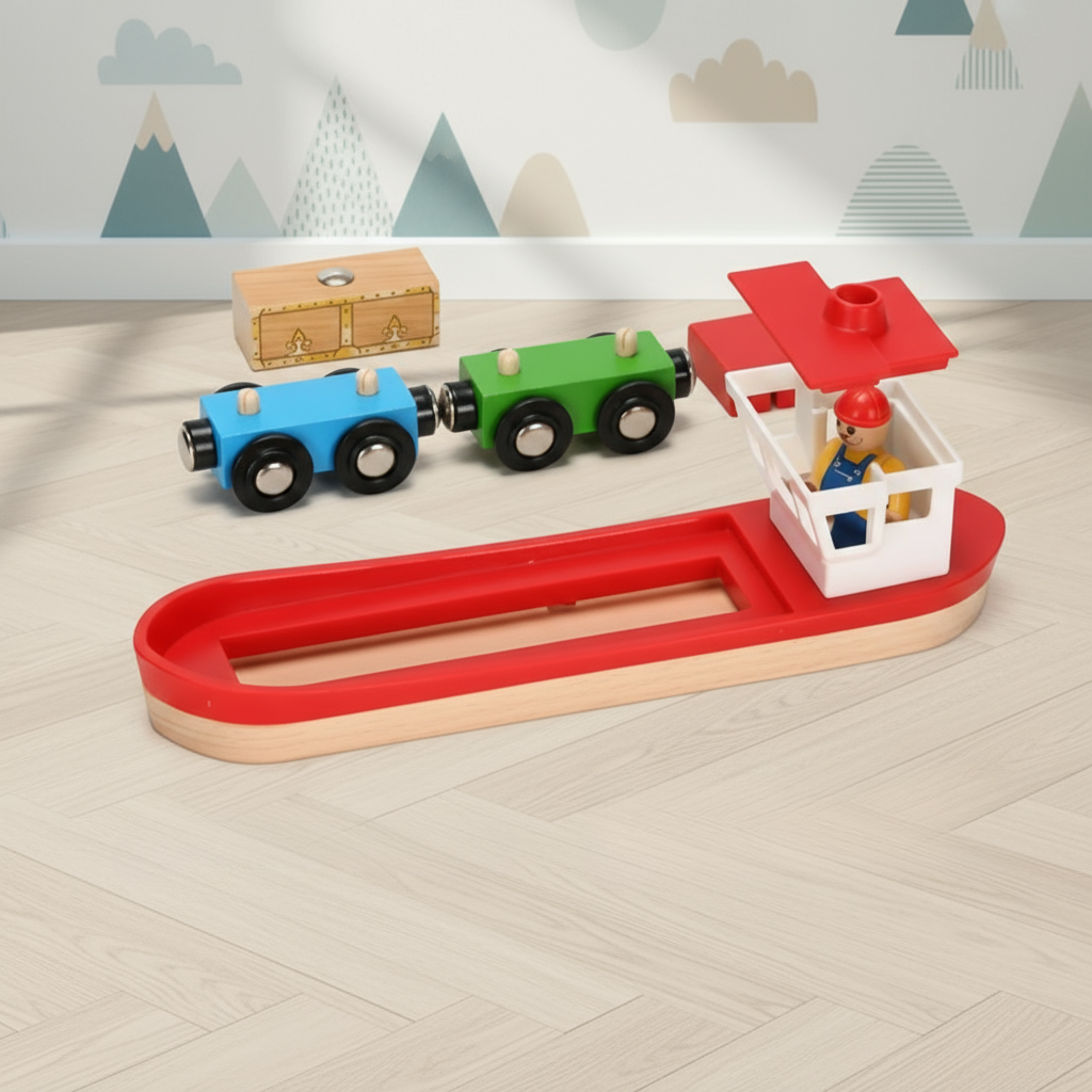 Woods – Élégant et éducatif – Ensemble de jeu en bois sur le thème des transports publics