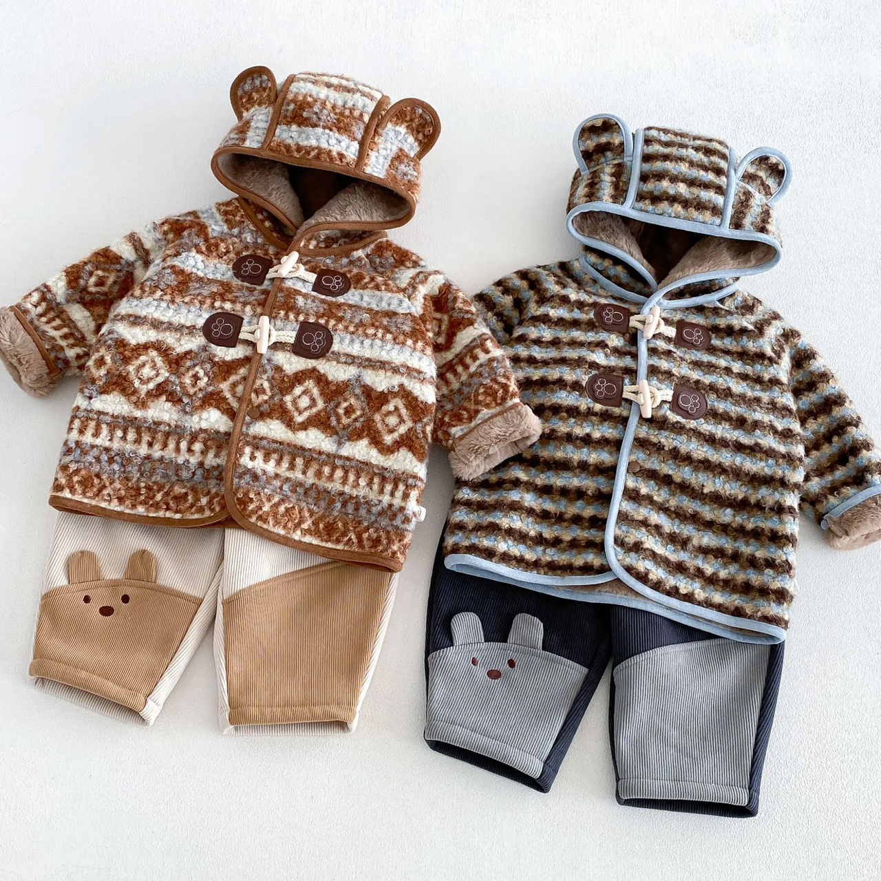 LittleWarm – Confortable et élégant – Manteau d'hiver au motif Fair Isle