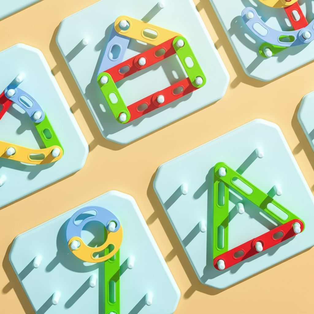 ShapeGenius – Créatif et éducatif – Puzzle géométrique sur panneau perforé