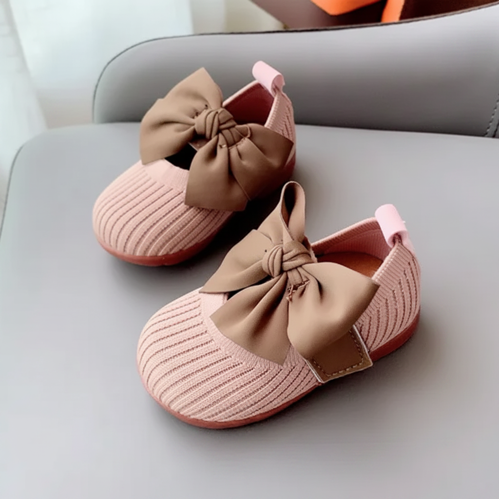 SweetBow – Mignon et pratique – Chaussons de bébé tricotés avec un nœud papillon