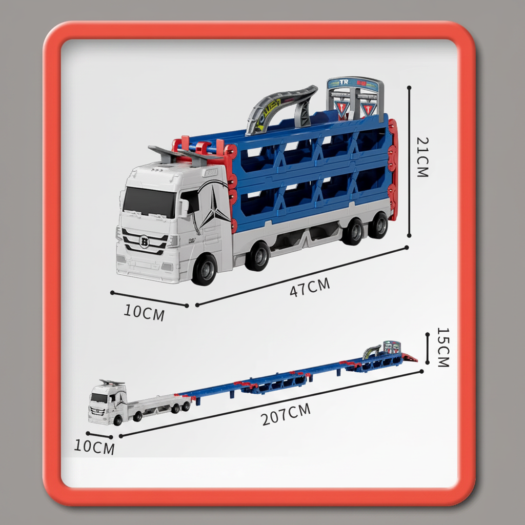 CarHauler – Ludique et aventureux – Kit de jeu « Transporteur de voitures » avec des voitures de course