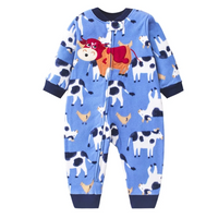 Thumbnail for WarmBuddy – Mignon et tout doux – Combinaison pour bébé en polaire avec imprimé de personnages de dessins animés