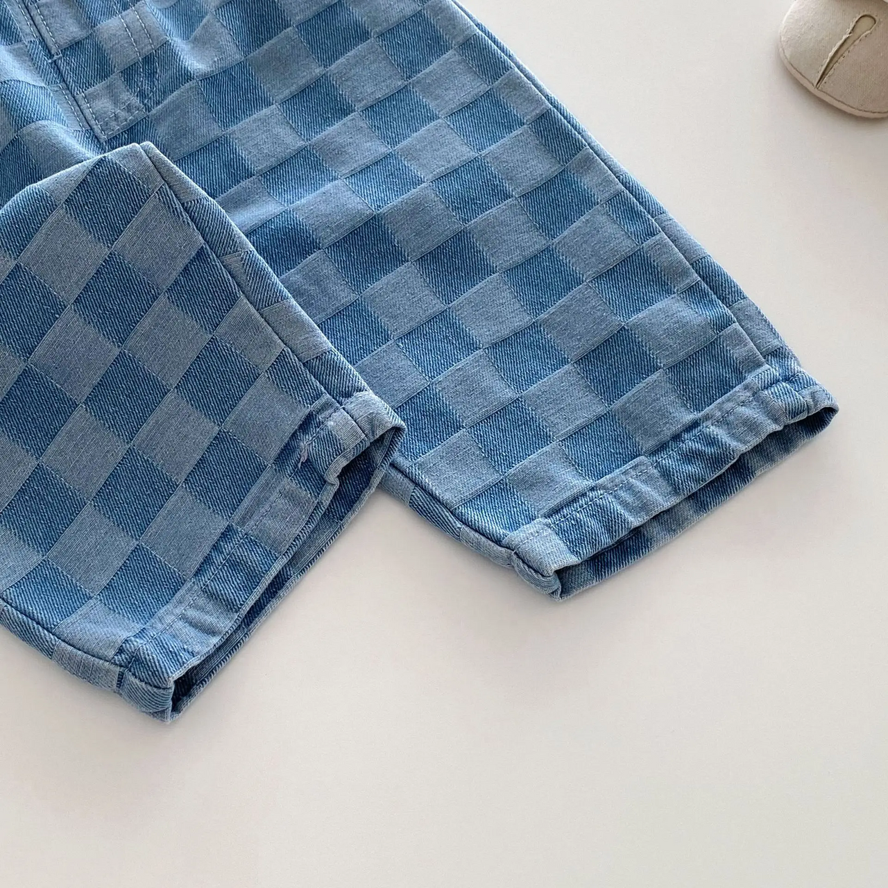 DenimCheck – Confortable et tendance – Pantalon pour enfant à motifs carrés
