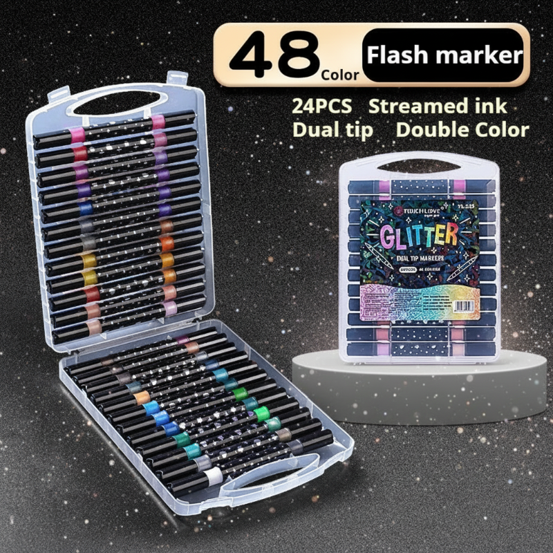 ArtShine – Coloré et pétillant – Coffret de feutres pailletés et lumineux double face