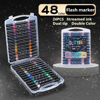 Thumbnail for ArtShine – Coloré et pétillant – Coffret de feutres pailletés et lumineux double face