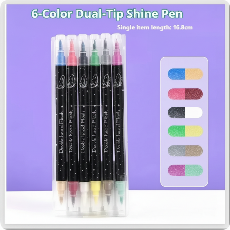 ArtShine – Coloré et pétillant – Coffret de feutres pailletés et lumineux double face