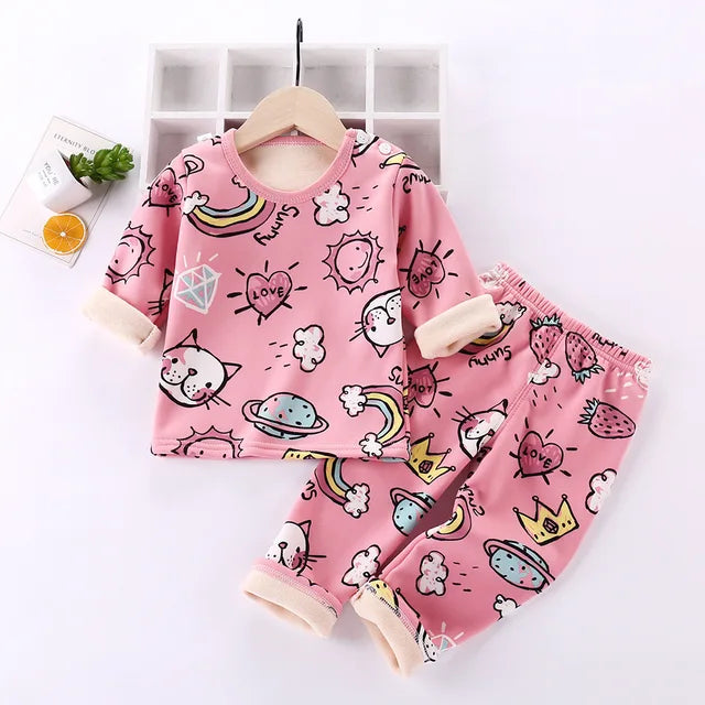 Mini Fashion™ - Design Cartoon Doux et Confortable - Pyjama Polaire Enfant