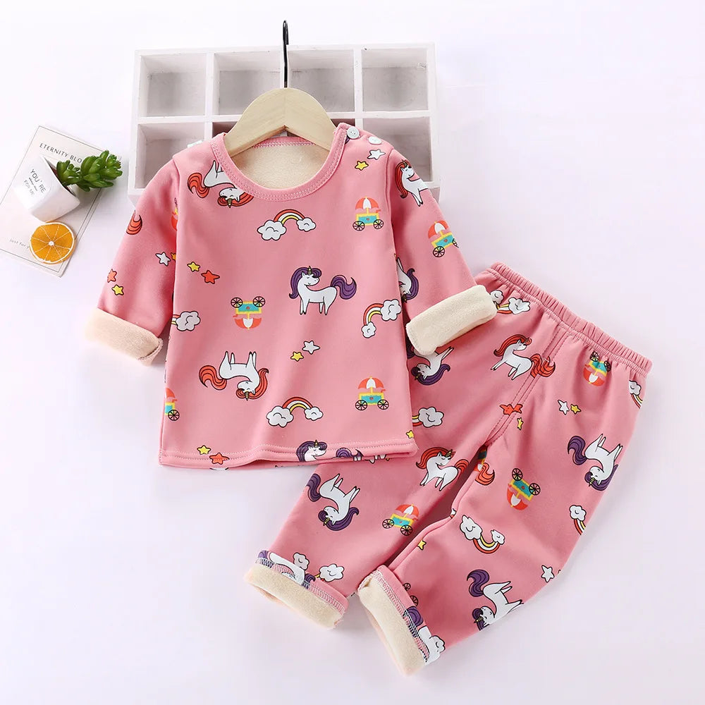 Mini Fashion™ - Design Cartoon Doux et Confortable - Pyjama Polaire Enfant