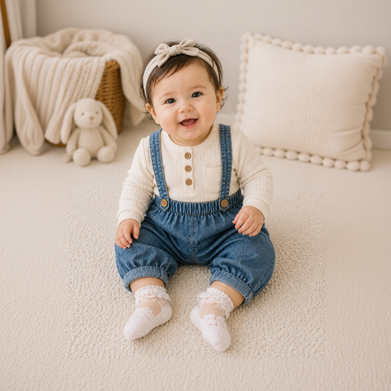 BabyBliss – Confortables et légères – Chaussettes en dentelle pour bébé