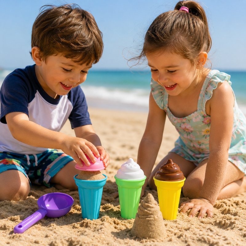 BeachFun – Jeux de sable et créativité – Kit de jeu « Glace de plage »