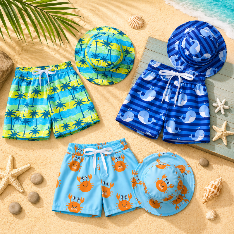 Beach Set – Coloré et élégant – Maillot de bain imprimé et chapeau