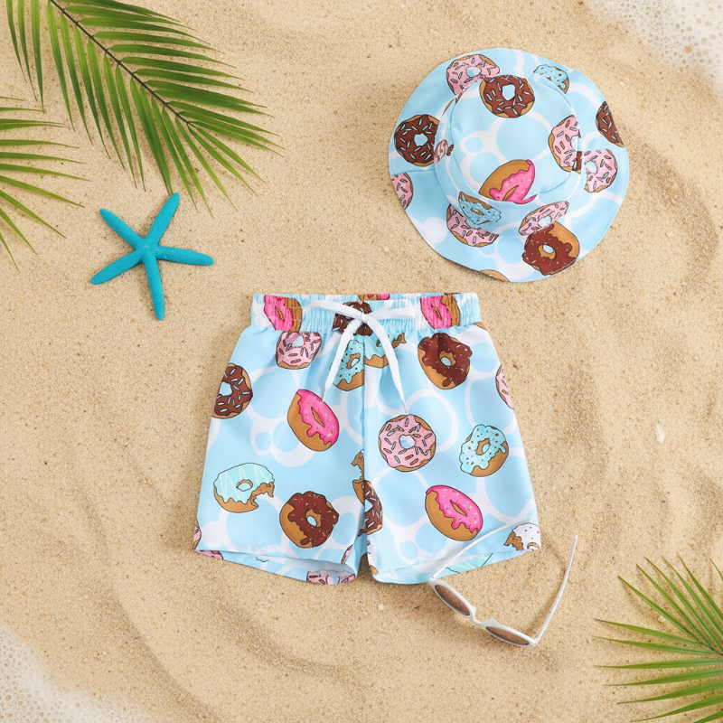 Beach Set – Coloré et élégant – Maillot de bain imprimé et chapeau