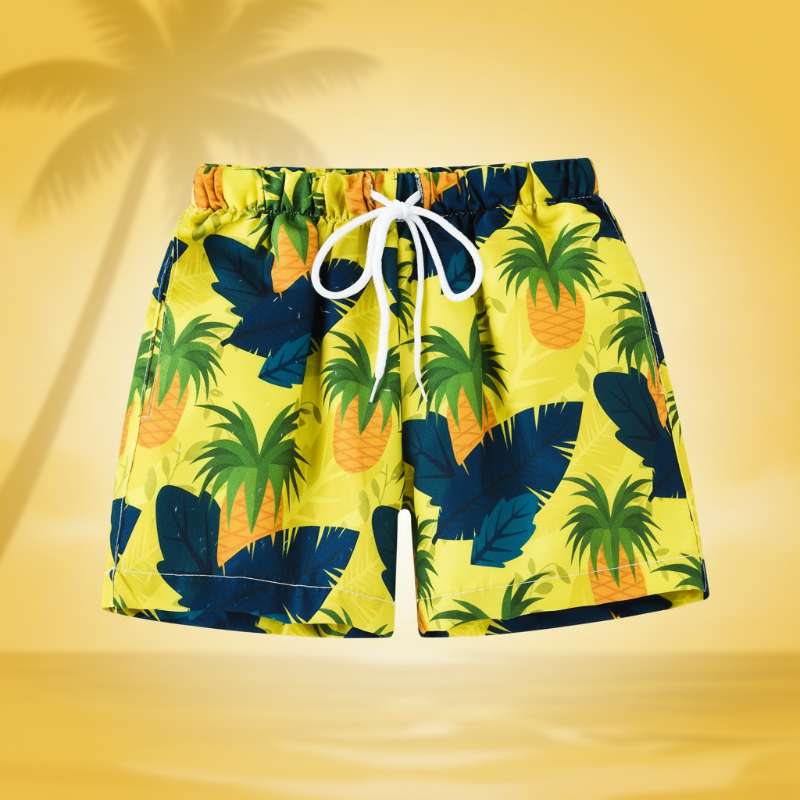Beach Shorts – Léger et ludique – Maillot de bain tropical pour enfants