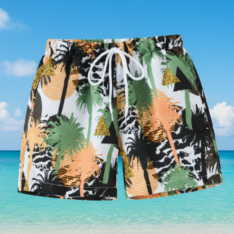 Beach Shorts – Léger et ludique – Maillot de bain tropical pour enfants