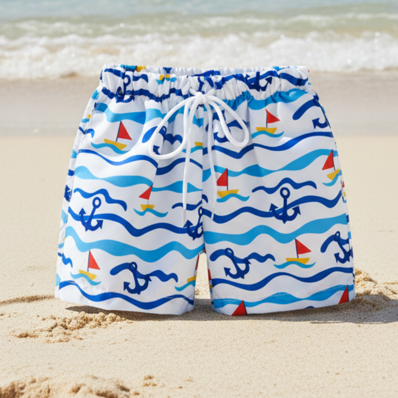 Beach Shorts – Léger et ludique – Maillot de bain tropical pour enfants