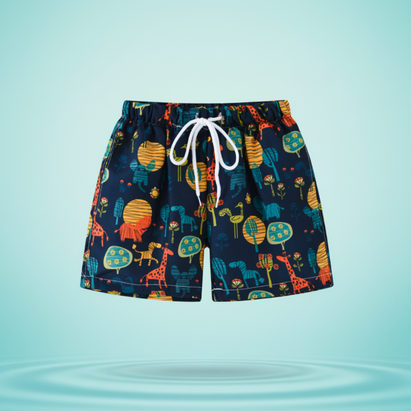 Beach Shorts – Léger et ludique – Maillot de bain tropical pour enfants