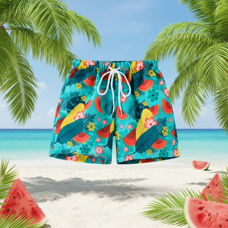 Beach Shorts – Léger et ludique – Maillot de bain tropical pour enfants