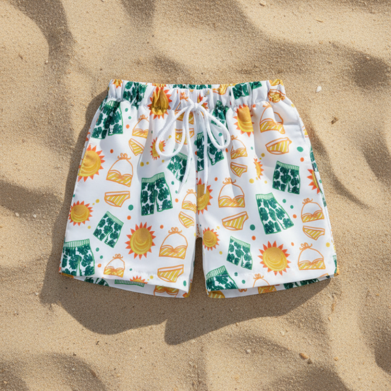 Beach Shorts – Léger et ludique – Maillot de bain tropical pour enfants