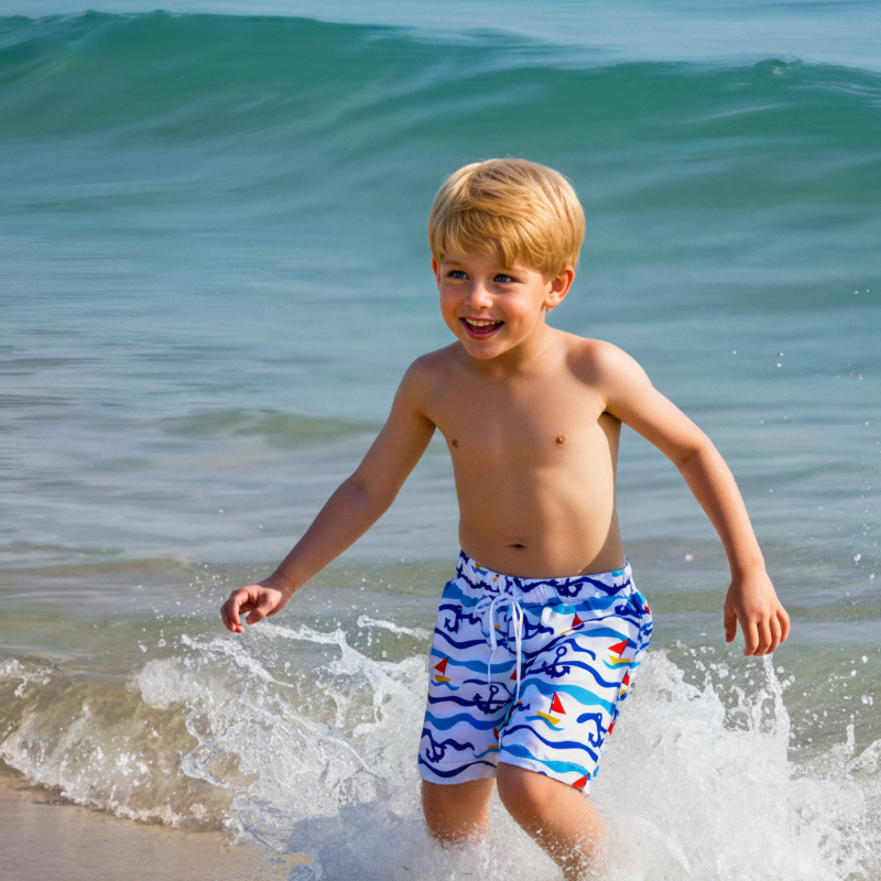 Beach Shorts – Léger et ludique – Maillot de bain tropical pour enfants