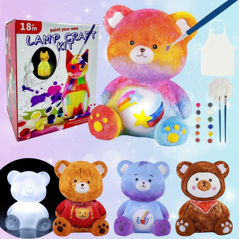 MiniCrafters – Créativité et apprentissage – Kit de peinture « Lampe DIY Animaux »