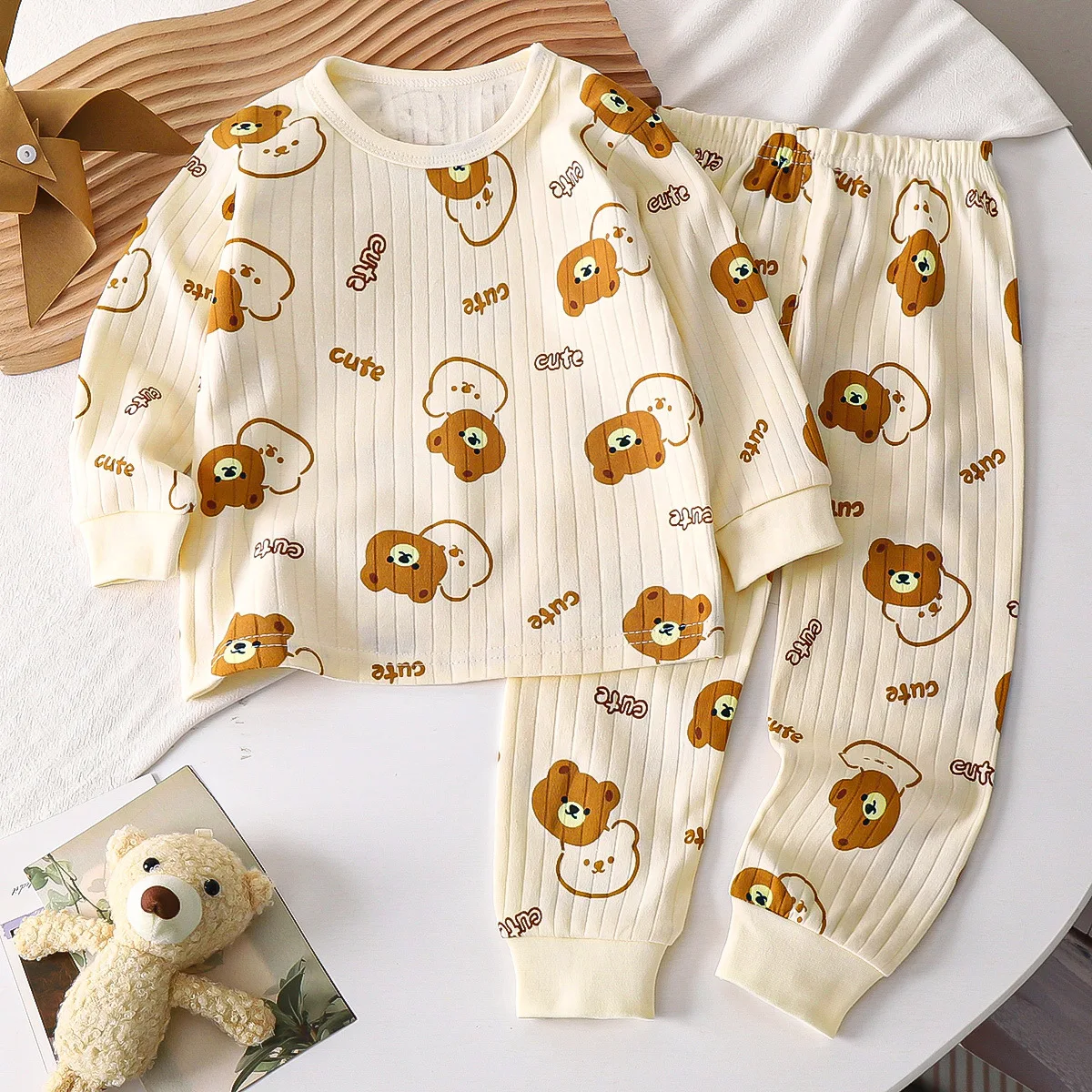 LittleDreamer – Doux et chaud – Ensemble de vêtements de nuit en coton pour enfants