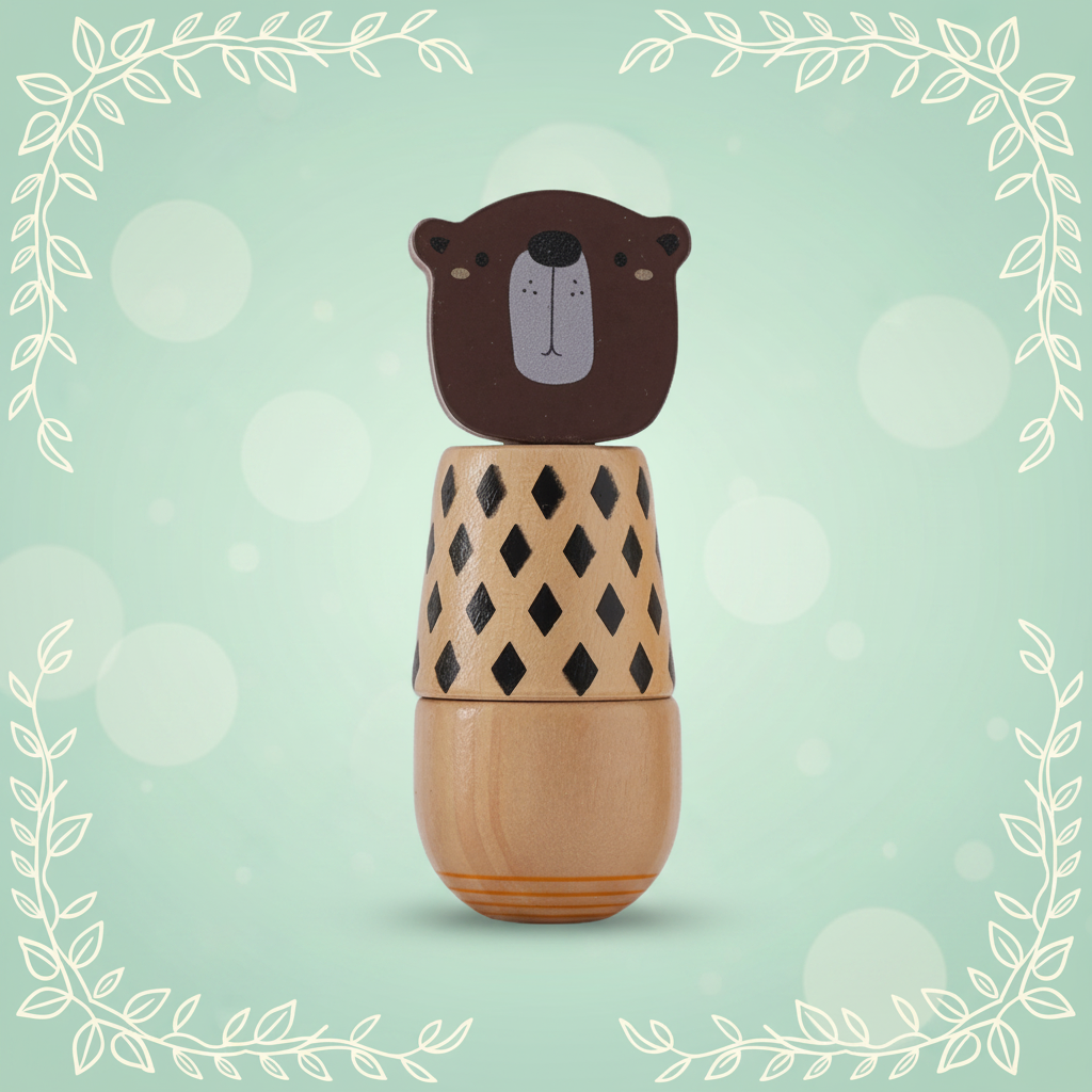 WoodyFriends – Motricité et plaisir – Jouets empilables en bois en forme d'animaux
