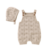 Thumbnail for MiniCozy – Doux et confortable – Salopette tricotée pour bébé avec bonnet