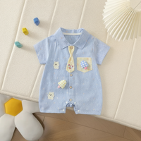 Thumbnail for KiddoStyle – Mignon et tout doux – Combinaison pour enfant avec cravate et écusson