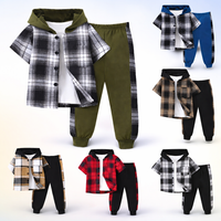 Thumbnail for Boys Checkered Outfit – Tendance et confortable – Ensemble de vêtements à carreaux pour enfants