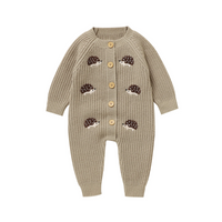 Thumbnail for CozyHedge – Doux et chaud – Combinaison tricotée pour bébé avec imprimé hérisson